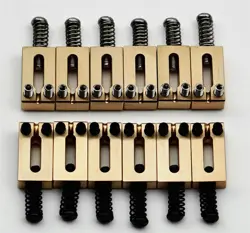 6 STRING SOLID BRASS BRIDGE SADDLES FOR FENDER STRATOCASTER/TELECASTER/STRAT/ST