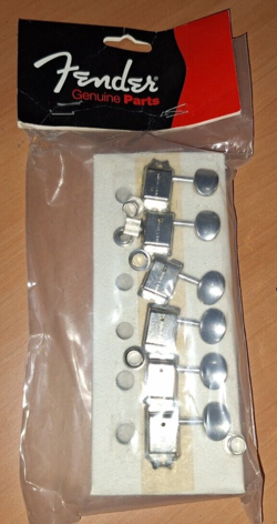 NIP FENDER GUITAR SET 6 TURNERS CHROME W/ LOGO