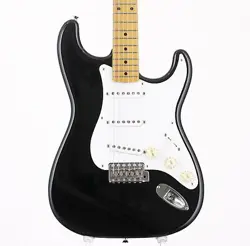 FENDER JAPAN ST57-US BLACK USED 2006-2008 BASSWOOD BODY MAPLE NECK W/SOFT CASE