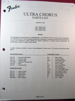 FENDER ULTRA CHORUS GUITAR AMPLIFIER SERVICE MANUAL