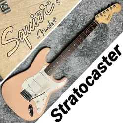SQUIER BY FENDER AFFINITY SERIES STRATOCASTER ELECTRIC GUITAR SHELL PINK USED