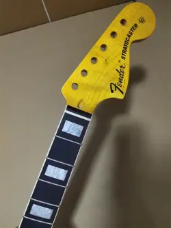 DISCOUNT 22 FRET STRAT ELECTRIC GUITAR NECK MAPLE FOR DIY FENDER REPLACE  YELLOW