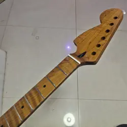REVERSE HEAD 22 FRET ST GUITAR NECK ROASTED FLAME MAPLE FOR DIY FENDER REPLACE