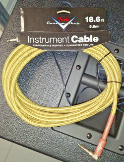 NEW FENDER CUSTOM SHOP DELUXE SERIES INSTRUMENT CABLE TWEED - 18.6 FT
