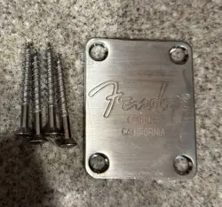 FENDER CORONA CALIFORNIA NECK PLATE STRATOCASTER TELECASTER RELIC AGED CHROME