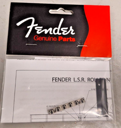 GENUINE FENDER LSR ROLLER CHROME GUITAR NECK STRING NUT WITH MOUNTING HARDWARE