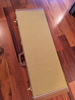 TWEED WOODEN ELECTRIC GUITAR CASE  FOR FENDER STRAT TELE