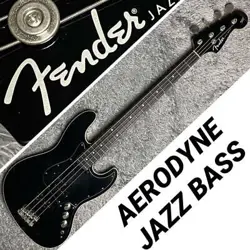 FENDER JAPAN AJB BLK AERODYNE ELECTRIC JAZZ BASS BLACK USED MANUFACTURED IN 2014