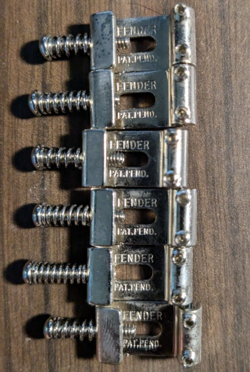 FENDER PURE VINTAGE STRATOCASTER PAT. PEND. SADDLE KIT - EXCELLENT CONDITION