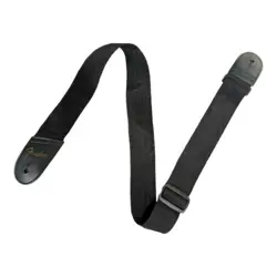 FENDER ORIGINAL GOLD LOGO ACE STYLE BLACK GUITAR STRAP