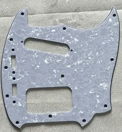 CUSTOM FOR FENDER KURT COBAIN MUSTANG STYLE GUITAR PICKGUARD 4-PLY WHITE PEARL