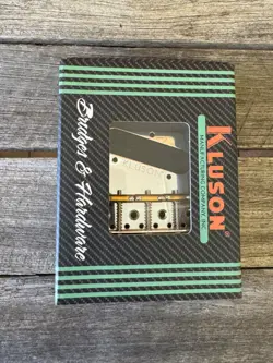 KLUSON VINTAGE REPLACEMENT BRIDGE FOR FENDER TELECASTER STEEL WITH BRASS SADDLES