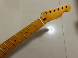 YELLOW MATTE 22 FRET TELE MAPLE GUITAR NECK PARTS FOR DIY FENDER NECK REPLACE