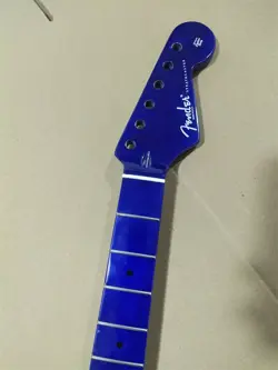 22 FRET STRAT ELECTRIC GUITAR NECK MAPLE FOR DIY FENDER REPLACE BLUE GLOSS