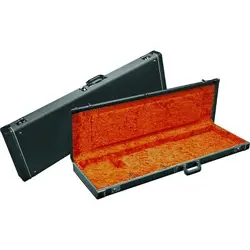 FENDER JAZZMASTER HARDSHELL CASE BLACK ORANGE PLUSH INTERIOR LN