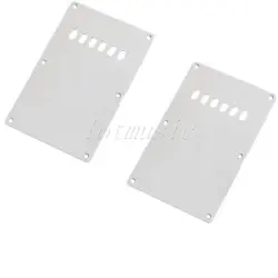 2 PCS TREM GUITAR BACK PLATE COVER FOR FENDER STRAT GUITAR PARTS WHITE 6 HOLE