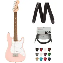 SQUIER SQUIER SONIC BUNDLE WITH FENDER LOGO GUITAR STRAP BLACK,BUNDLE