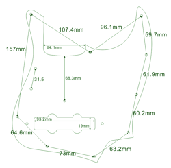 FOR FIT FENDER US JAZZ BASS STYLE GUITAR PICKGUARD 4 PLY WHITE PEARL