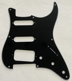 FOR FENDER US STRATOCASTER HSS 8 SCREW HOLE GUITAR PICKGUARD, 3 PLY BLACK
