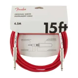 NEW FENDER ORIGINAL CABLE - 15' - STRAIGHT/STRAIGHT - FIESTA RED
