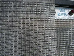 28''X20'' BLACK&SILVER GRILL CLOTH FOR FENDER 2X12 TWIN REVERB AMPLIFIER CABINET