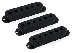 BLACK PLASTIC SINGLE COIL PICKUP COVERS FOR FENDER STRATOCASTER STRAT ELECTRI...