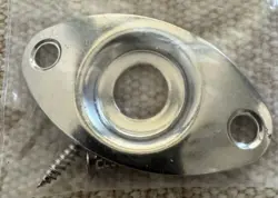 CUSTOM SHOP CHROME RECESSED FOOTBALL JACK PLATE & SCREWS - FENDER & OTHER #113