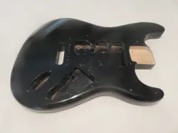 STRAT, BLACK,  UNIVERSAL GUITAR BODY FITS FENDER STRATOCASTER