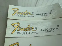 3PCS FENDER TELECASTER GUITAR BASS WATERSLIDE TRANSFER HEADSTOCK DECALS STICKERS
