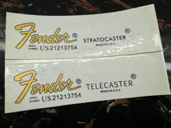 2PCS FOR FENDER TELECASTER GUITAR BASS WATERSLIDE TRANSFER NECK HEADSTOCK DECALS