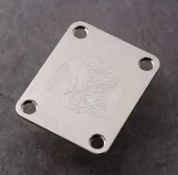 FENDER STRATOCASTER NECK PLATE DECOBOOM CREATURE NICKEL PLATED STEEL WITH SCREWS