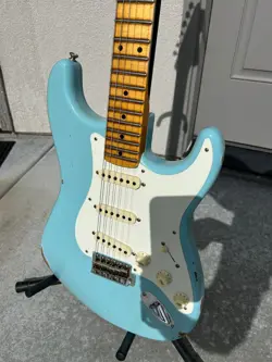 FENDER CUSTOM SHOP LTD '57 STRATOCASTER RELIC, FADED AGED DAPHNE BLUE MINT!