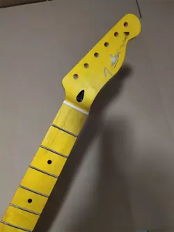 VINTAGE 21FRET TELE ELECTRIC GUITAR NECK MAPLE FOR DIY FENDER REPLACE YELLOW