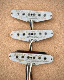 VINTAGE '69 LEFT-HAND FENDER STRATOCASTER HAND WOUND PICKUP SET BY MIGAS TOUCH