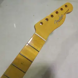 YELLOW 21 FRET TELE FLAME MAPLE GUITAR NECK FOR DIY FENDER REPLACEMENT