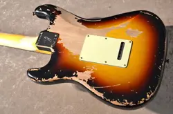 FENDER CUSTOM SHOP MICHAEL LANDAU SIGNATURE 1968 STRATOCASTER BLEACHED 3-COLOR S