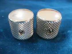 2 EARLY 1970'S FENDER CHROME PLATED GUITAR KNOBS FOR TELECASTER PRECISION BASS