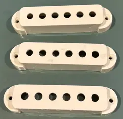 GENUINE FENDER BASS VI/JAGUAR PARCHMENT PICKUP COVERS (3)