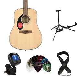 FENDER CD-60S LEFT-HANDED ACOUSTIC GUITAR ESSENTIALS BUNDLE - NATURAL