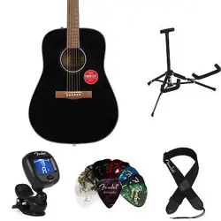 FENDER CD-60 ACOUSTIC GUITAR ESSENTIALS BUNDLE - BLACK