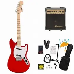 SQUIER BY FENDER SONIC MUSTANG MAPLE FB WH PG TORINO RED PG-10 AMPLIFIER INCLUDE