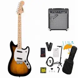 SQUIER BY FENDER SONIC MUSTANG MAPLE FB WH PG 2-COLOR SUNBURST FENDER 10W AMPLIF