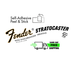 STRAT DECAL PEEL & STICK 70S FENDER STYLE ULTRA-HI-RES NEW NON-METALLIC