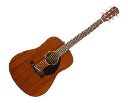 FENDER CD-60S DREADNOUGHT ALL-MAHOGANY ACOUSTIC GUITAR - NATURAL W/ WALNUT FB