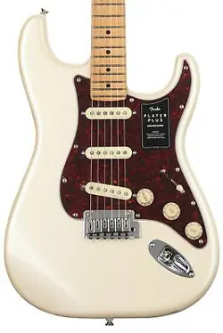 FENDER PLAYER PLUS STRATOCASTER ELECTRIC GUITAR - OLYMPIC PEARL WITH MAPLE