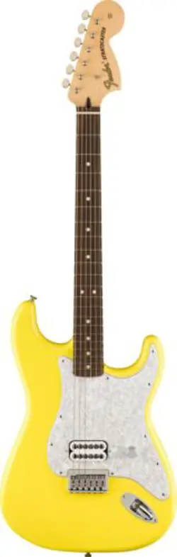 FENDER LIMITED EDITION TOM DELONGE STRATOCASTER GRAFFITI YELLOW ELECTRIC GUITAR