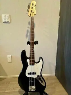 FENDER JAPAN JAZZ BASS ELECTRIC BASS GUITAR BLACK WITH SOFT CASE