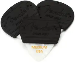 FENDER MOJO GRIP CELLULOID GUITAR PICKS MEDIUM WHITE MOTO 3PK