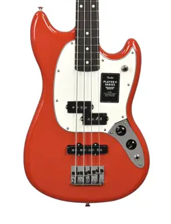FENDER PLAYER II MUSTANG BASS PJ BASS IN CORAL RED