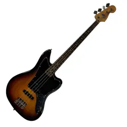 PRE-OWNED SQUIER BY FENDER JAGUAR BASS 4-STRING ELECTRIC BASS GUITAR SUNBURST